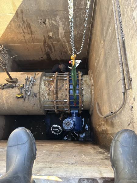 Maintenance d'une vanne papillon d'alimentation en eau de mer DN700 BOUCHE DU RHONE